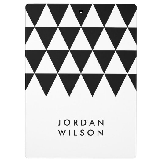 Wit met zwarte driehoek Modern minimalist Klembord (Achterkant)