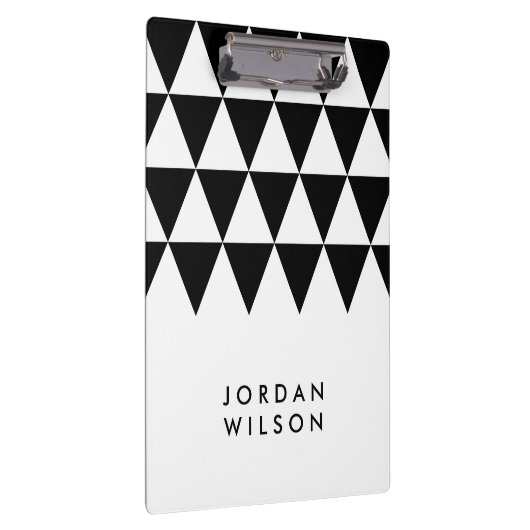 Wit met zwarte driehoek Modern minimalist Klembord (Rechts)
