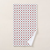 Wit met zwarte en rode stippen bad handdoek (Handdoek)