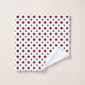 Wit met zwarte en rode stippen bad handdoek (Wasdoekje)