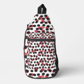 wit met zwarte en rode stippen sling bag (Voorkant)