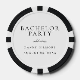 Wit Met Zwarte Klassieke Heren Bachelor Party Poker Chips