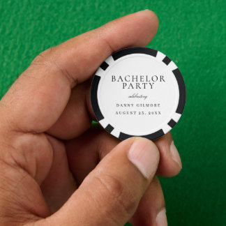 Wit Met Zwarte Klassieke Heren Bachelor Party Poker Chips