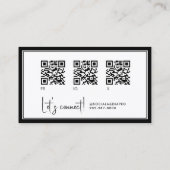 Wit met zwarte rand, Key Line Script 3 QR-code Visitekaartje (Achterkant)
