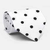 Wit met zwarte Stippen Stropdas (Opgerold)