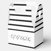 Wit met zwarte streep geaccentueerd bedankdoosjes (Geopend)