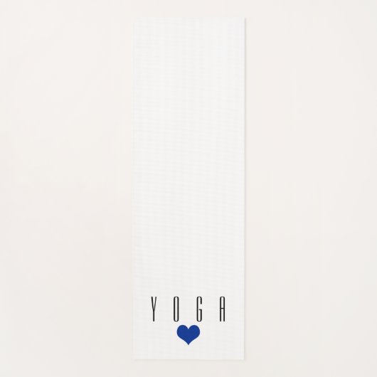 Wit met Zwarte Tekst Blauw Hart Yogamat (Voorkant)