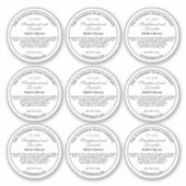 Wit met Zwarte Tekst Cosmetica Potdeksel Label 2.5 (Voorkant)