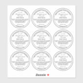 Wit met Zwarte Tekst Cosmetica Potdeksel Label 2.5 (Vel)