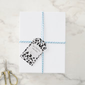 Wit met Zwarte Vlinders Aangepaste Partij Favor Cadeaulabel (Met Touw)