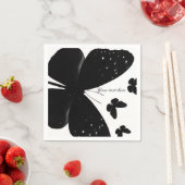 Wit met Zwarte Vlinders Chic Aangepast Feest Servet (Insitu)