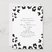 Wit met Zwarte Vlinders Party Uitnodigingen (Voorkant)