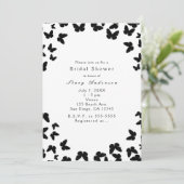 Wit met Zwarte Vlinders Party Uitnodigingen (Staand voorkant)