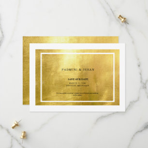 Wit & Metallic Goud Save The Date