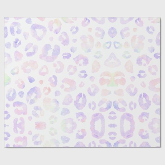 Wit Metallic luipaard Patroon Cadeaupapier (Vlak)