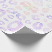 Wit Metallic luipaard Patroon Cadeaupapier (Hoek)