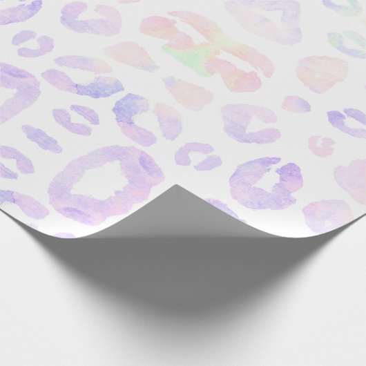 Wit Metallic luipaard Patroon Cadeaupapier (Hoek)