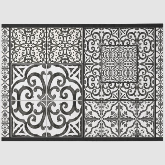  Wit-meubelpagina Farmhouse Black Tissuepapier (Voorkant)