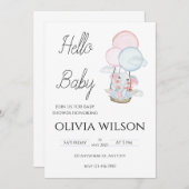 Wit minimaal dierlijk Baby shower vrij Kaart (Voorkant / Achterkant)