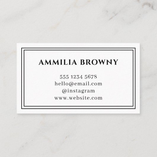 Wit Minimaal Logo | Modern Elegant Chic Design Visitekaartje (Achterkant)