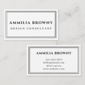 Wit Minimaal Logo | Modern Elegant Chic Design Visitekaartje (Voorkant / Achterkant)