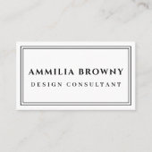 Wit Minimaal Logo | Modern Elegant Chic Design Visitekaartje (Voorkant)