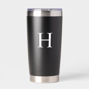 Wit Minimaal Modern Elegant Monogram Geïsoleerde Drinkbeker