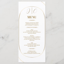 Wit Minimal Modern Arch Gold Trouwdiner Menu