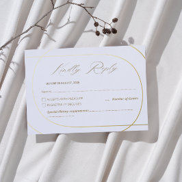 Wit Minimal Modern Arch Wedding Gold RSVP Folie Uitnodiging