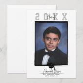 Wit Minimal Trendy Afstuderen Foto (elke kleur) Kaart (Voorkant / Achterkant)