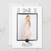 Wit Minimal Trendy Afstuderen Foto (elke kleur) Kaart (Voorkant)