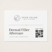 Wit Minimal Vullende Nazorg QR Code Logo Visitekaartje (Voorkant)