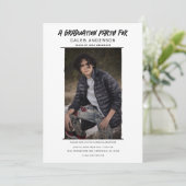 Wit minimale fotografie foto afstudeerfeest kaart (Staand voorkant)