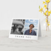 Wit Minimalist 2 foto's sympathie dank u Kaart (Gele Bloem)