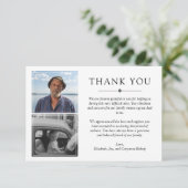 Wit Minimalist 3 foto's sympathie dank u Bedankkaart (Staand voorkant)