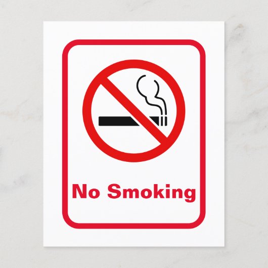 Wit Minimalist Geen Roken Signage Flyer (Achterkant)