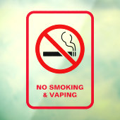 Wit Minimalist Geen Roken & Vaping Signage Raamsticker (Vel 3)