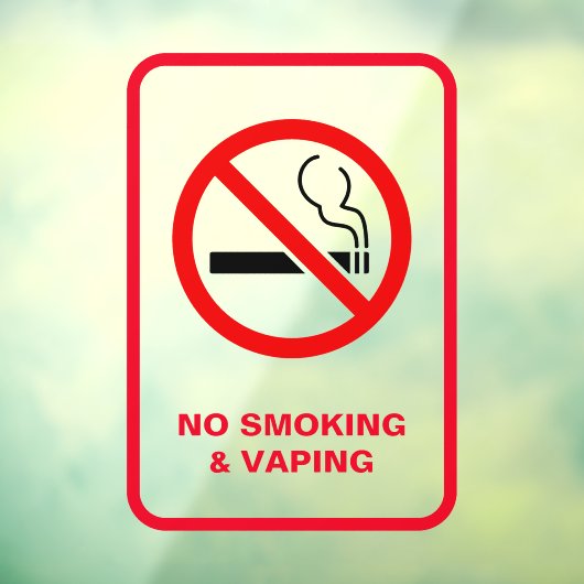 Wit Minimalist Geen Roken & Vaping Signage Raamsticker (Vel 3)