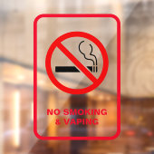 Wit Minimalist Geen Roken & Vaping Signage Raamsticker (Vel 2)