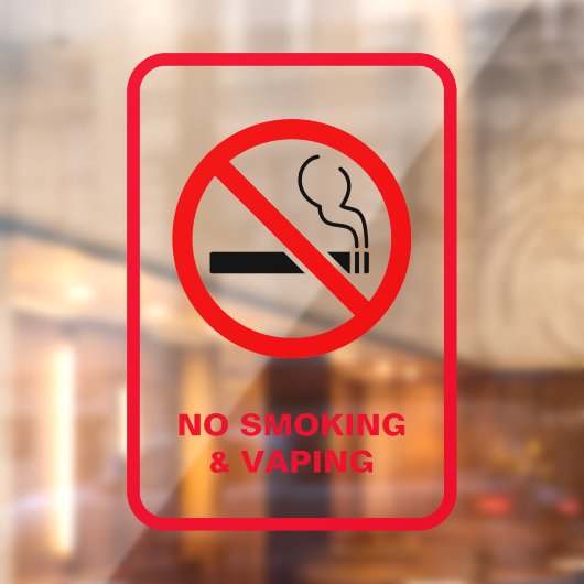 Wit Minimalist Geen Roken & Vaping Signage Raamsticker (Vel 2)