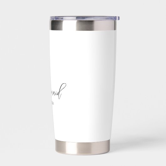 Wit Minimalist & Script Bruidsmeisje Gift Geïsoleerde Drinkbeker (Links)