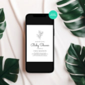 wit minimalistisch Baby shower Kaart