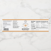Wit Minimalistisch Bee Honey Jar Wraparound Label Waterfles Etiket (Enkel label)