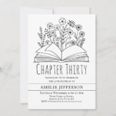 Wit minimalistisch boek 30ste verjaardag kaart (Voorkant)