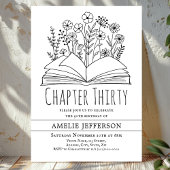 Wit minimalistisch boek 30ste verjaardag kaart