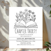 Wit minimalistisch boek 30ste verjaardag uitnodigi