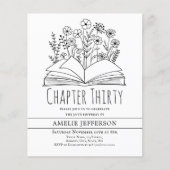 Wit minimalistisch boek 30ste verjaardag uitnodigi (Voorkant)