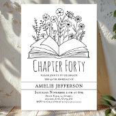 Wit minimalistisch boek 40ste verjaardag kaart