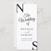 Wit Minimalistisch & Bold Initialen Trouwprogramma (Voorkant)
