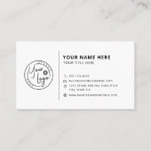 Wit Minimalistisch Circulair Logo Script Zakelijke Visitekaartje (Voorkant)